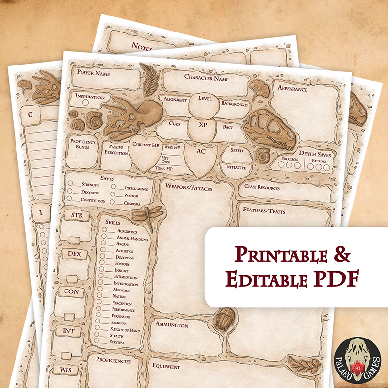 D&D Character Sheet (Fillable PDF)