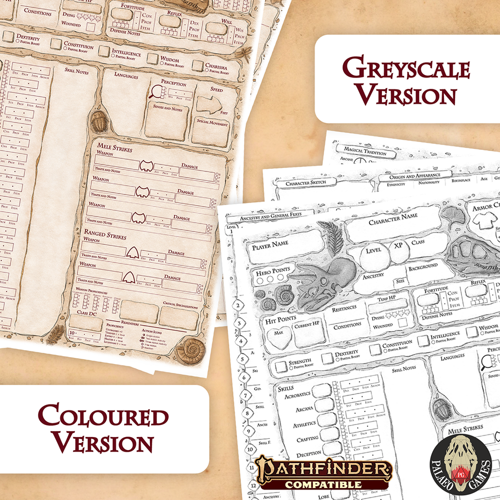 Pathfinder Character Sheet (Fillable PDF) – PalaeoGames