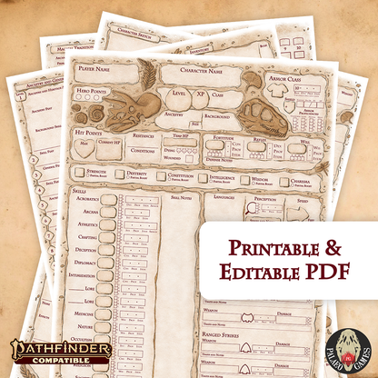 Pathfinder Character Sheet (Fillable PDF)